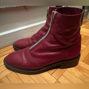 Burgundy Leather boots L’intervalle, size 7 or 6.5
